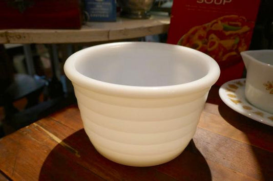 ミルクガラス ホワイト 電動ミキサー用 ライン入り 50's ヴィンテージ ミキシングボウル