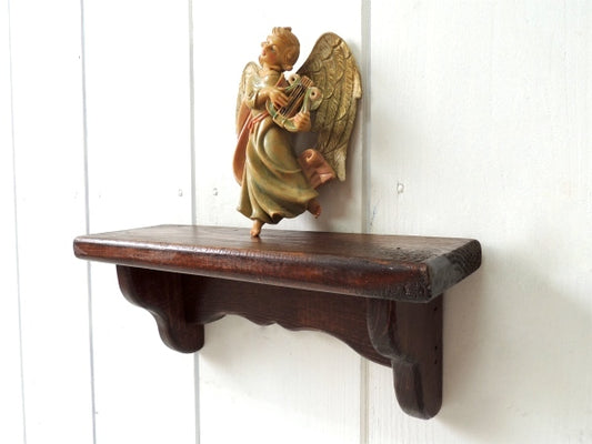 【アーリーアメリカン】レトロモダン・シンプル・木製・アンティーク・ウォールシェルフ・飾り棚・棚受け