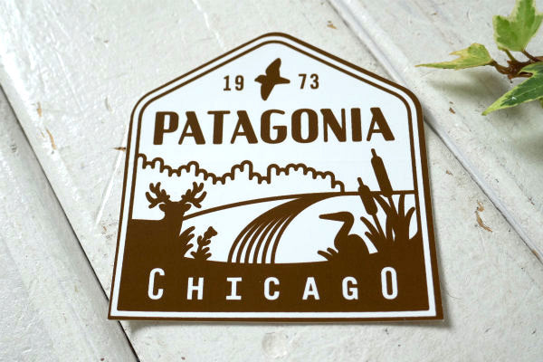 【patagonia・パタゴニア】シカゴ USA 限定・非売品・ステッカー・鹿・町並み・アウトドア