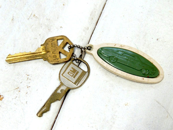 【1960's~・インパラ・IMPALA・シボレー】ヴィンテージ・キーホルダー・古鍵2本付き