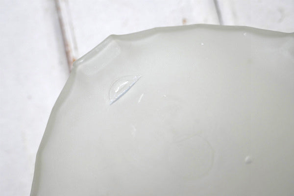 ミントグリーン リーフ柄 すりガラス製 アンティーク パウダーケース クリームジャー ガラス容器