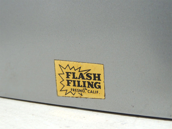 【FLASH FILING】カード付き・メタル製・ヴィンテージ・カードボックス/ファイルボックス