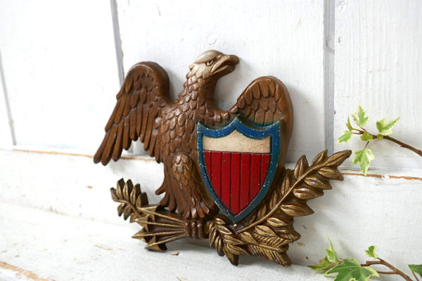 イーグル サイン 看板・壁飾り・ウォールデコ・鷲・USA・メタル製・アメリカン ビンテージ