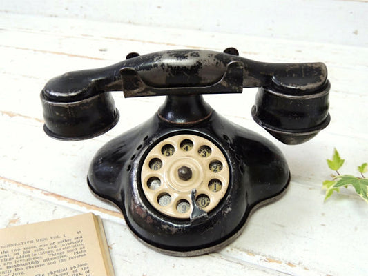 ノスタルジック・ブリキ製・おもちゃ・30s アンティーク・黒電話・TOY・電話機・オモチャ USA