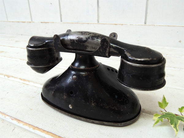 ノスタルジック・ブリキ製・おもちゃ・30s アンティーク・黒電話・TOY・電話機・オモチャ USA