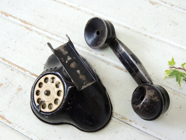 ノスタルジック・ブリキ製・おもちゃ・30s アンティーク・黒電話・TOY・電話機・オモチャ USA