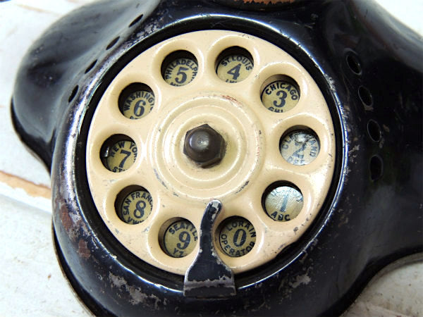 ノスタルジック・ブリキ製・おもちゃ・30s アンティーク・黒電話・TOY・電話機・オモチャ USA