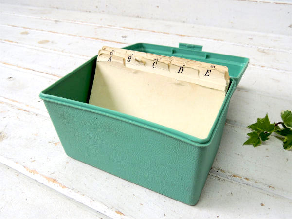 1964's STERLING ターコイズブルー ヴィンテージ ファイルボックス ステーショナリー レシピボックス USA