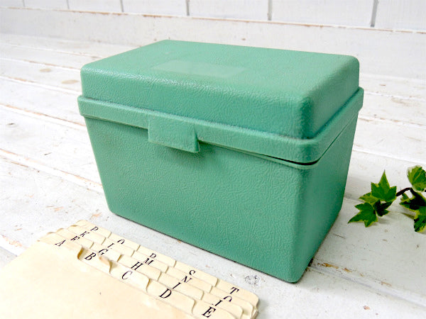 1964's STERLING ターコイズブルー ヴィンテージ ファイルボックス ステーショナリー レシピボックス USA