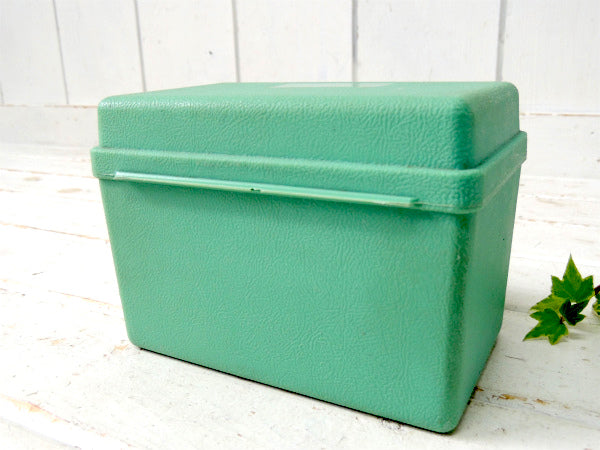 1964's STERLING ターコイズブルー ヴィンテージ ファイルボックス ステーショナリー レシピボックス USA