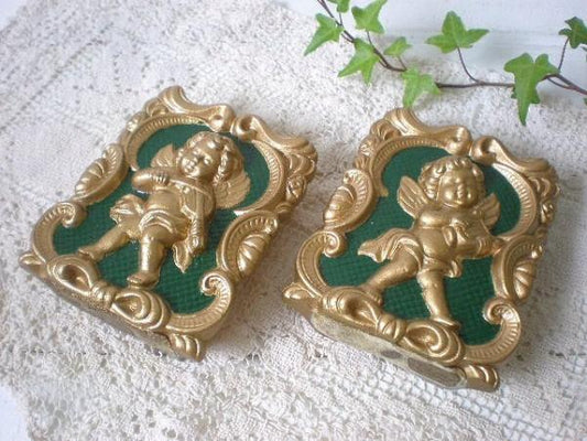 エンジェル　陶器製・アンティーク・壁飾り/オブジェ