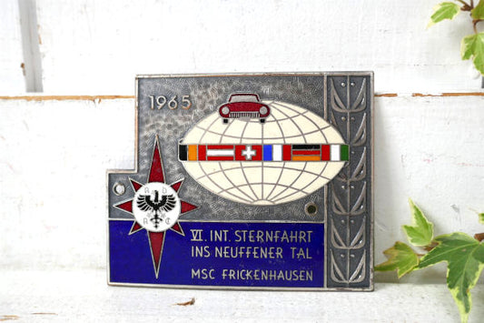 ADAC 1965's 国旗柄 ヨーロッパ車 ヴィンテージ OLD カーバッジ ドイツ車