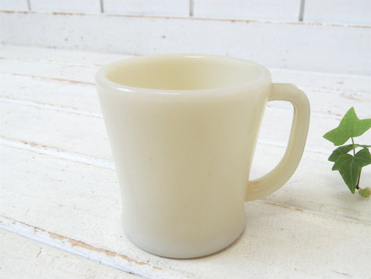 【Fire King】ファイヤーキング・アイボリー・Dハンドル・マグカップ/50's