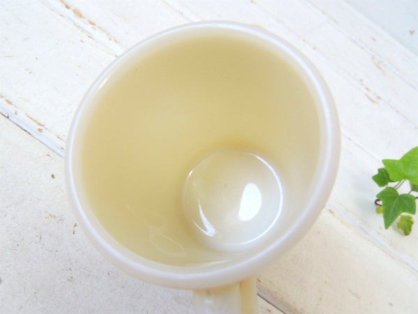 【Fire King】ファイヤーキング・アイボリー・Dハンドル・マグカップ/50's