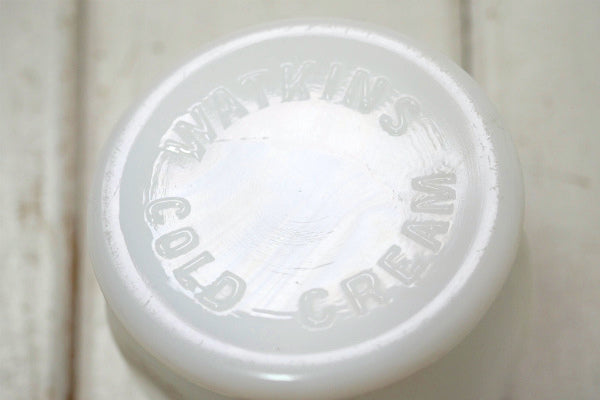 WATKINS コールドクリーム ミルクガラス アンティーク ガラス 容器 瓶 ガラスジャー USA
