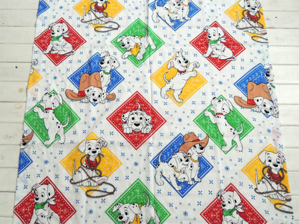【101匹わんちゃん】ディズニー・バンダナ柄・ヴィンテージ・カーテン/生地