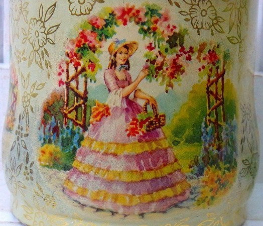 イギリス製・蓋付き・アンティーク・ティン缶/ブリキ缶　USA