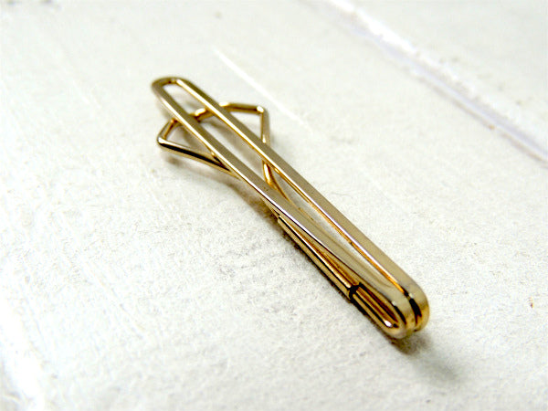 【SWANK社製・2本ライン】アンティーク&ヴィンテージ・タイピン・シルバーゴールド色