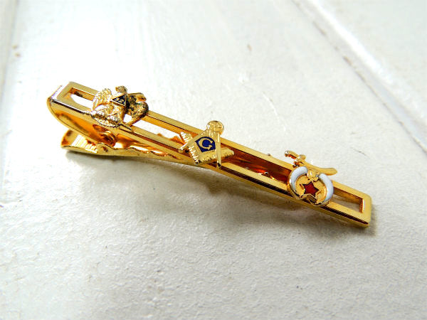 【フリーメイソン・32・装飾デザイン】アンティーク&ヴィンテージ・タイピン/ゴールド色