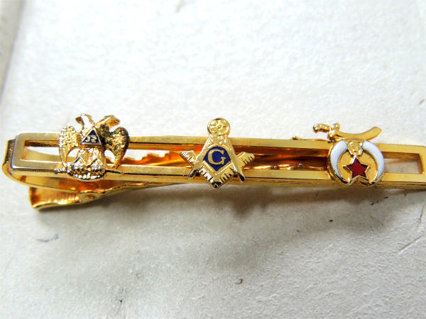 【フリーメイソン・32・装飾デザイン】アンティーク&ヴィンテージ・タイピン/ゴールド色