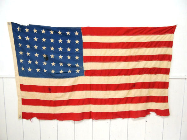 【1912y〜1959y・48スター】希少価値・大きなアンティーク・星条旗/アメリカンフラッグ