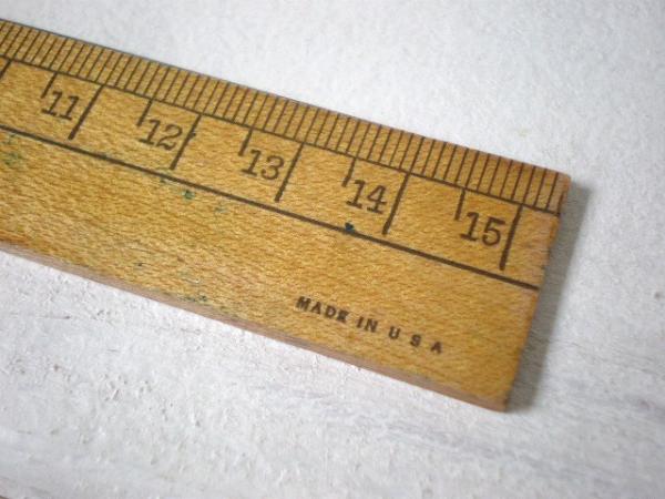 USA　小さな木製アンティーク・ルーラー/ものさし/定規