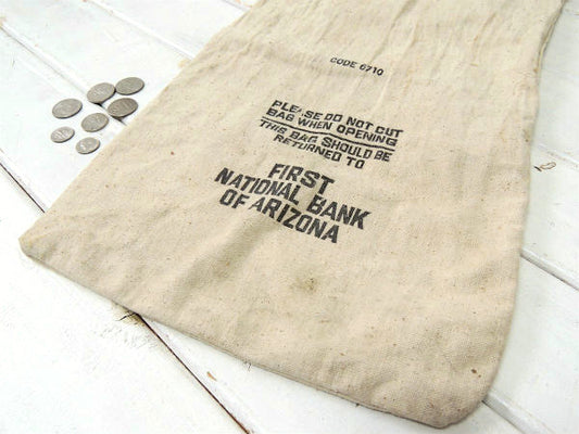 【FIRST NATIONAL BANK】 アリゾナ州・USA銀行・ビンテージ・コイン袋/布袋