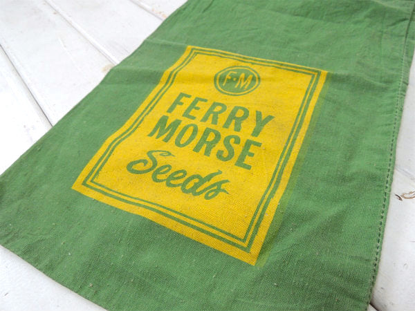 【FERRY MORSE Seeds】緑×黄・ヴィンテージ・シードサック/種袋/布袋(大)