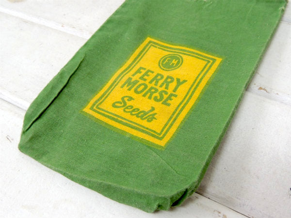 【FERRY MORSE Seeds】緑×黄・ヴィンテージ・シードサック/種袋/布袋(小)