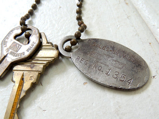 【CHEVROLET・シボレー】アメ車・ヴィンテージ・タグ&キーホルダー・鍵2本付き