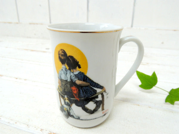 【ノーマンロックウェル】サンセット・デッドストック・未使用・ヴィンテージ・陶器製マグカップ