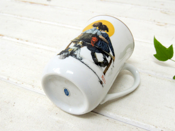 【ノーマンロックウェル】サンセット・デッドストック・未使用・ヴィンテージ・陶器製マグカップ