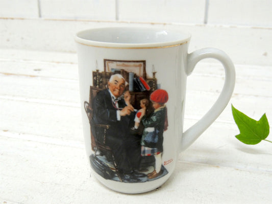 【ノーマンロックウェル】お医者さんと人形・デッドストック・未使用・ヴィンテージ・陶器製マグカップ