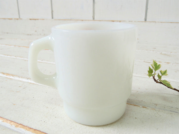 【Fire King】ファイヤーキング・マクドナルド・アドバタイジング・マグカップ・ミルクガラス食器