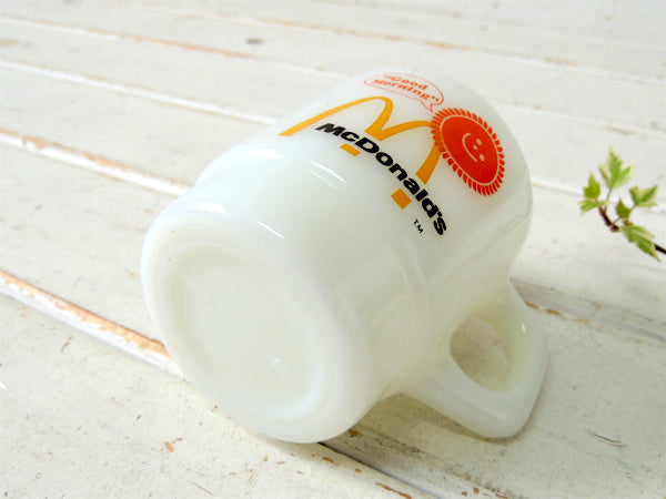 【Fire King】ファイヤーキング・マクドナルド・アドバタイジング・マグカップ・ミルクガラス食器