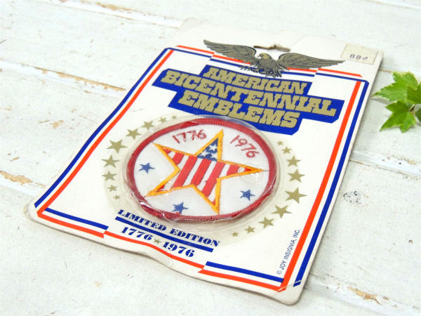 星条旗・200周年記念 デッドストック・1776★1976・ビンテージ・ワッペン・刺繍・USA