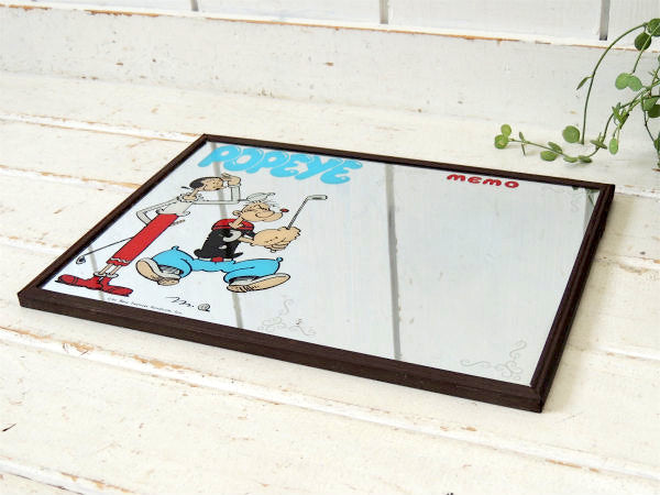 【ポパイ&オリーブ】POPEYE・ヴィンテージ・ミラー・鏡・パブミラー・ウォールデコ USA