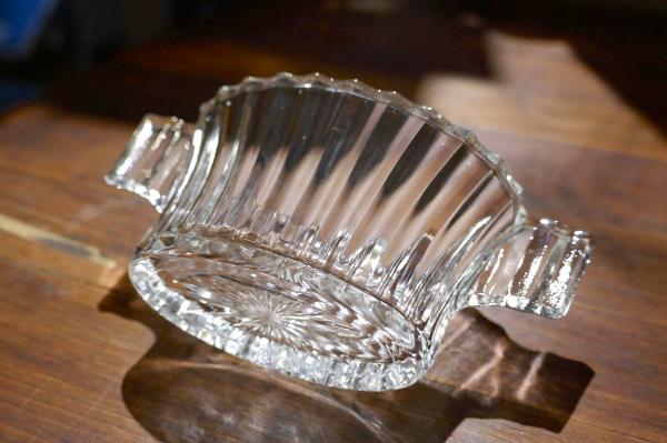 Heisey Glass ストライプ柄 30's ガラス アンティーク シュガー&クリーマー 食器