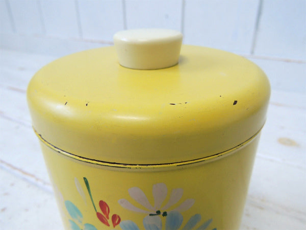 USA ランズバーグ イエロー・花柄・アンティーク・キャニスター・3個セット 保存容器 カントリー