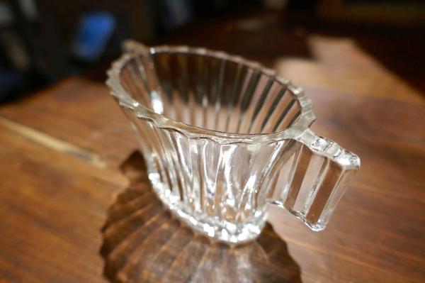 Heisey Glass ストライプ柄 30's ガラス アンティーク シュガー&クリーマー 食器