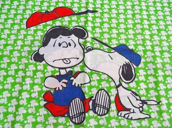 【スヌーピー】ベースボール柄・ヴィンテージ・USEDピロケース/枕カバー USA