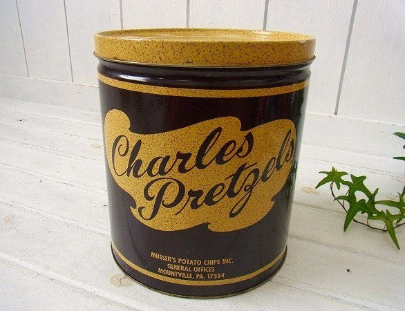 【Charles Pretzels】プレッツェル・ヴィンテージ・ティン缶　USA