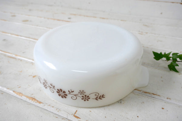 Dynaware PYR-O-REY ミルクガラス製 花柄 ヴィンテージ キャセロール 耐熱容器