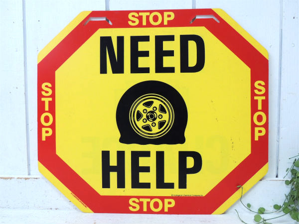 【NEED HELP・STOP】ヴィンテージ・自動車 常備品・両面看板・USA・アメ車サイン
