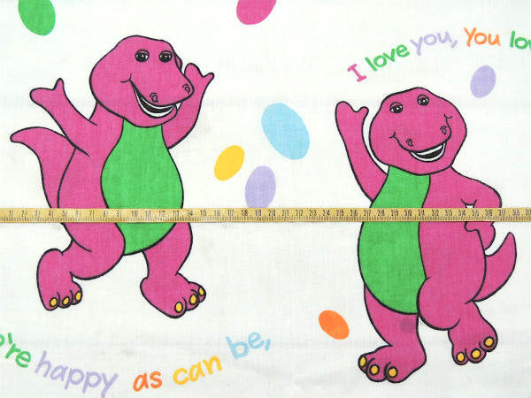 【バーニー&フレンズ】Barney & Friends・恐竜柄・ユーズドシーツ(フラットタイプ)