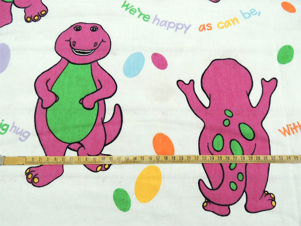 【バーニー&フレンズ】Barney & Friends・恐竜柄・ユーズドシーツ(フラットタイプ)