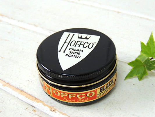 HOFFCO・瓶 1951s~靴磨き・クリーム・シューポリッシュ・ビンテージ・ガラスボトル・容器