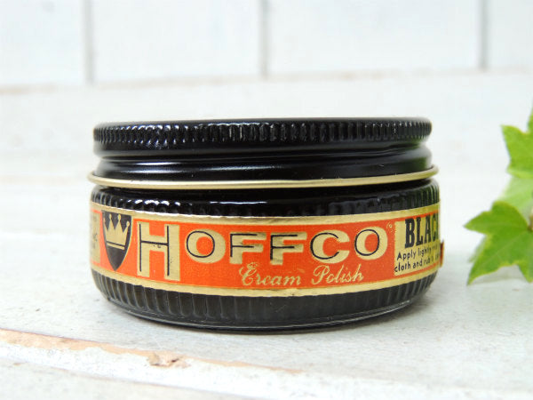 HOFFCO・瓶 1951s~靴磨き・クリーム・シューポリッシュ・ビンテージ・ガラスボトル・容器