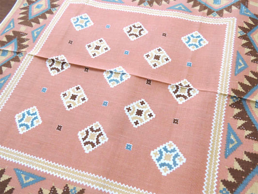 【Wamcraft】ネイティブアメリカン・トライバル柄・ヴィンテージ・バンダナ・スカーフ・ブラウン系