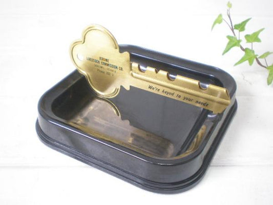 鍵モチーフ Key ミッドセンチュリー アドバタイジング ヴィンテージ灰皿 アシュトレイ
